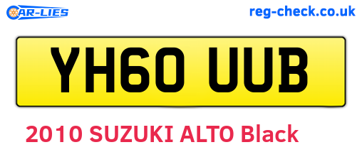 YH60UUB are the vehicle registration plates.