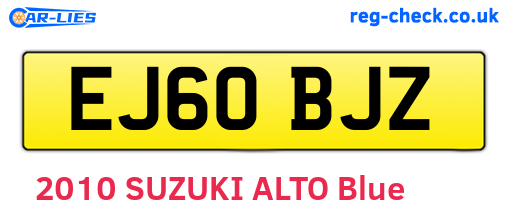 EJ60BJZ are the vehicle registration plates.