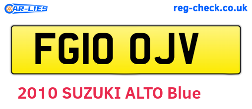 FG10OJV are the vehicle registration plates.