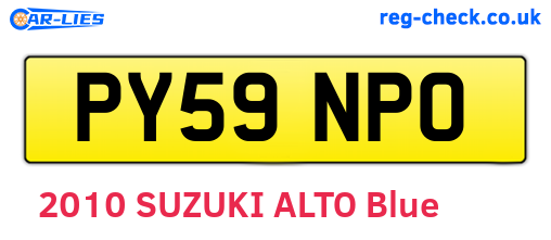 PY59NPO are the vehicle registration plates.