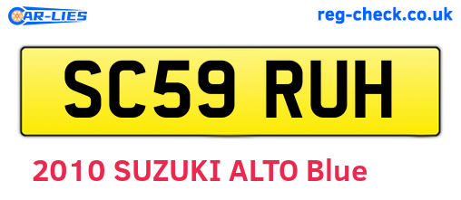 SC59RUH are the vehicle registration plates.