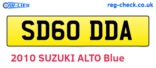 SD60DDA are the vehicle registration plates.