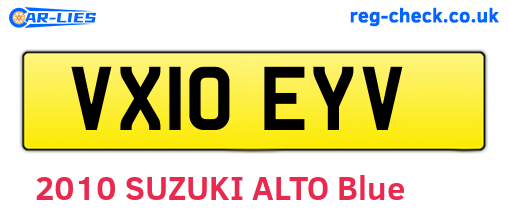 VX10EYV are the vehicle registration plates.