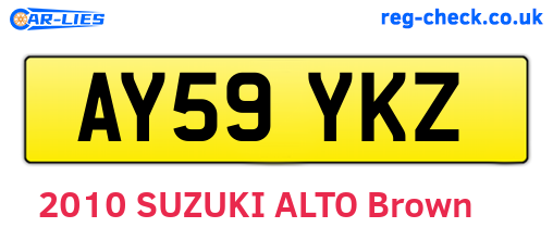 AY59YKZ are the vehicle registration plates.