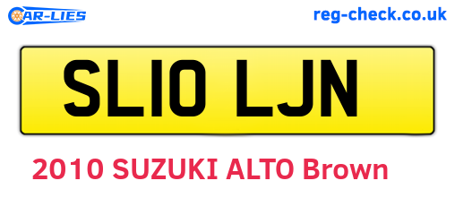 SL10LJN are the vehicle registration plates.