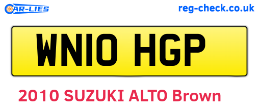 WN10HGP are the vehicle registration plates.