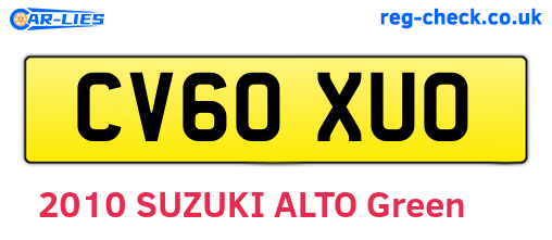 CV60XUO are the vehicle registration plates.