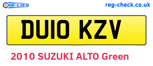 DU10KZV are the vehicle registration plates.