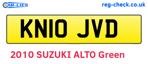 KN10JVD are the vehicle registration plates.