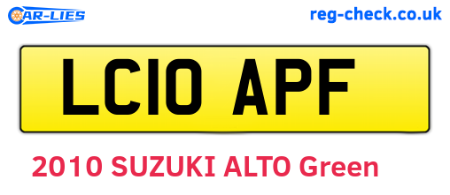 LC10APF are the vehicle registration plates.