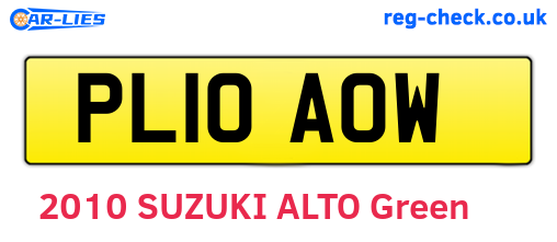 PL10AOW are the vehicle registration plates.