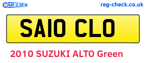 SA10CLO are the vehicle registration plates.