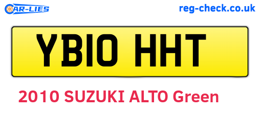 YB10HHT are the vehicle registration plates.