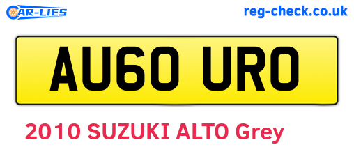AU60URO are the vehicle registration plates.