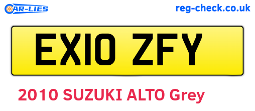 EX10ZFY are the vehicle registration plates.