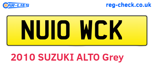 NU10WCK are the vehicle registration plates.