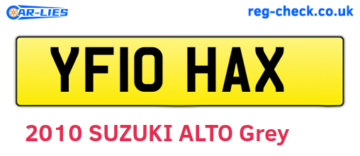 YF10HAX are the vehicle registration plates.