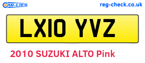 LX10YVZ are the vehicle registration plates.