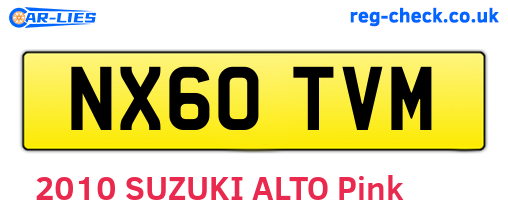 NX60TVM are the vehicle registration plates.