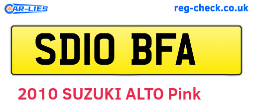 SD10BFA are the vehicle registration plates.
