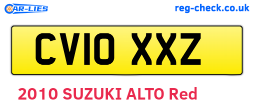 CV10XXZ are the vehicle registration plates.