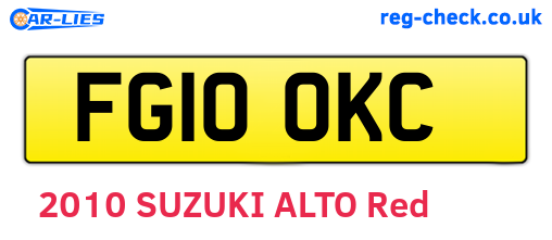 FG10OKC are the vehicle registration plates.
