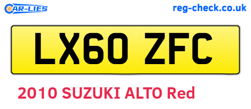 LX60ZFC are the vehicle registration plates.