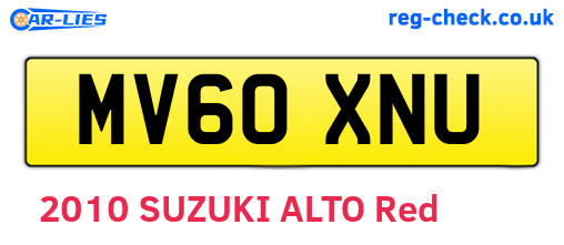 MV60XNU are the vehicle registration plates.