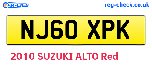 NJ60XPK are the vehicle registration plates.