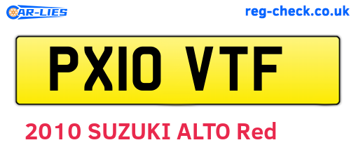 PX10VTF are the vehicle registration plates.