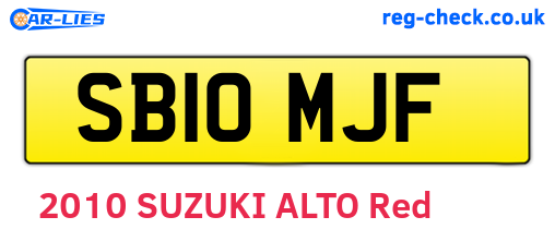 SB10MJF are the vehicle registration plates.