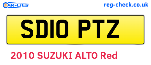 SD10PTZ are the vehicle registration plates.