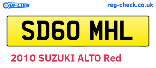 SD60MHL are the vehicle registration plates.