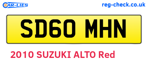 SD60MHN are the vehicle registration plates.