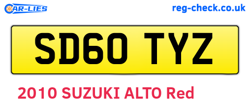 SD60TYZ are the vehicle registration plates.