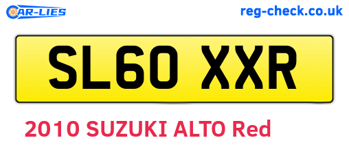 SL60XXR are the vehicle registration plates.