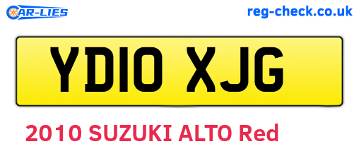 YD10XJG are the vehicle registration plates.