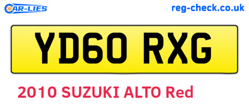YD60RXG are the vehicle registration plates.