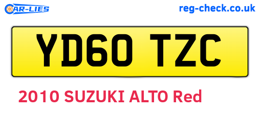 YD60TZC are the vehicle registration plates.
