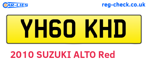 YH60KHD are the vehicle registration plates.
