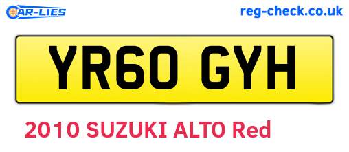 YR60GYH are the vehicle registration plates.