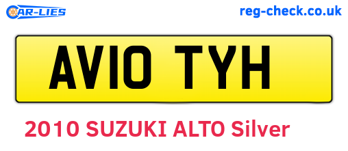 AV10TYH are the vehicle registration plates.