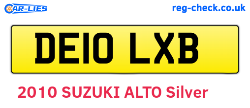 DE10LXB are the vehicle registration plates.