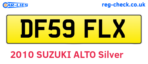 DF59FLX are the vehicle registration plates.