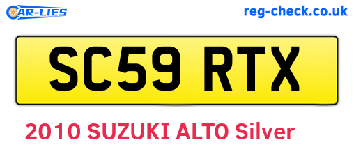 SC59RTX are the vehicle registration plates.