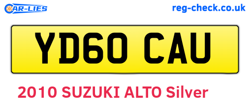 YD60CAU are the vehicle registration plates.