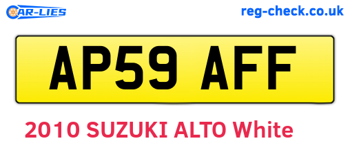 AP59AFF are the vehicle registration plates.