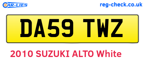 DA59TWZ are the vehicle registration plates.