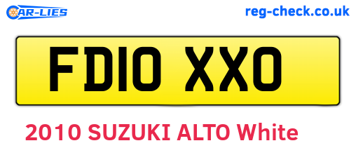 FD10XXO are the vehicle registration plates.