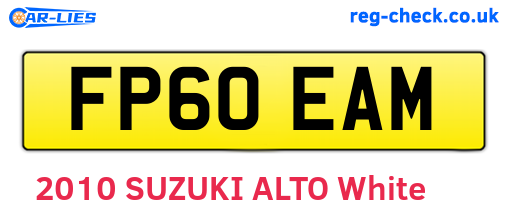 FP60EAM are the vehicle registration plates.